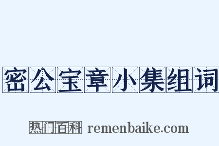 密公宝章小集组词是什么意思的图片